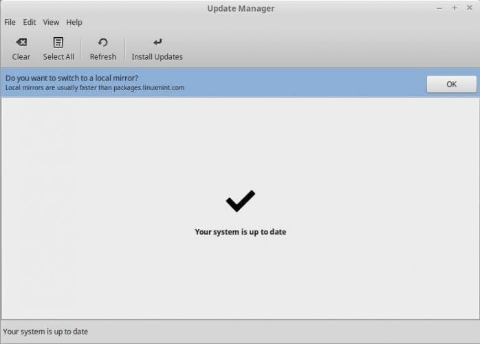 Update Manager - Linux Mint