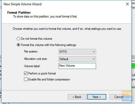 New NTFS Partition