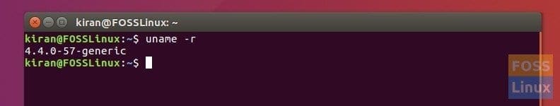 Ubuntu Terminal displaying Linux Kernel Version