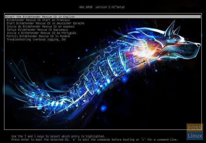 Bitdefender Rescue Grub Bootloader