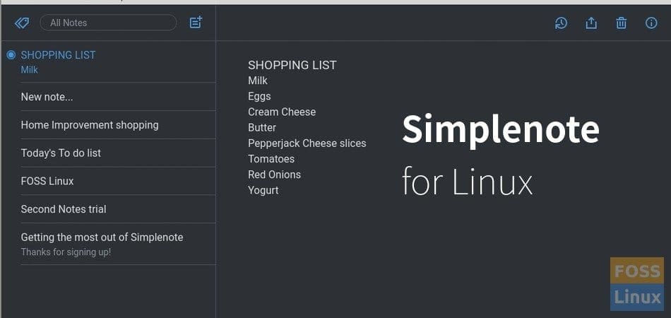 simplenote for linux