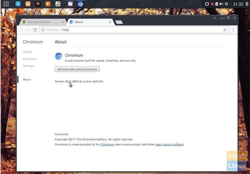 Chromium running in Solus