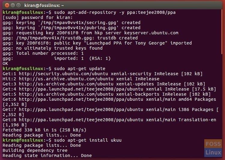 Installing UKUU via Ubuntu Terminal