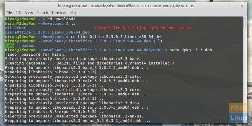 LibreOffice 5.3 installation on Linux Mint 18.1