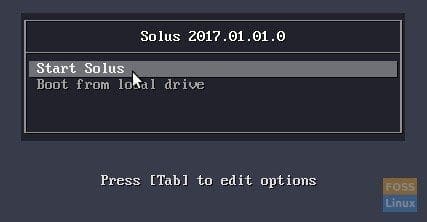 Boot into Solus Live USB Drive