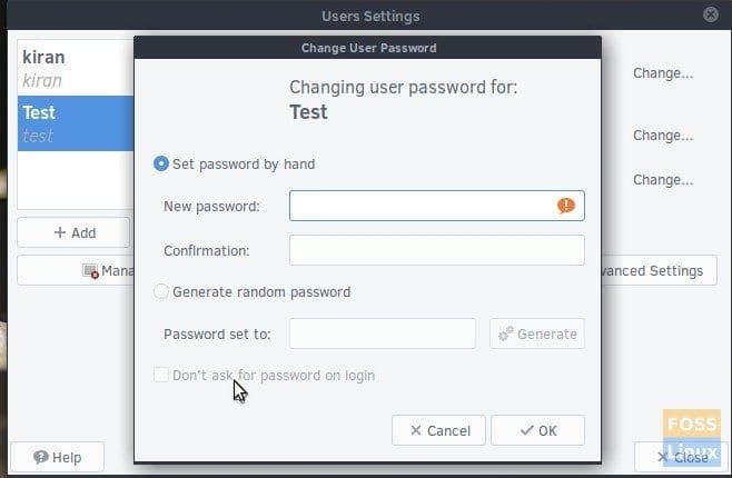 DIsable Password