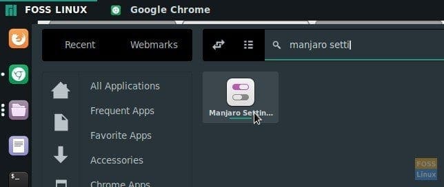 Launch Manjaro Settings Manager