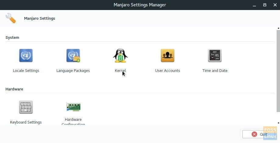 Manjaro Settings Manager