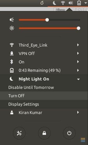 Control Center - Quick Night Mode Settings