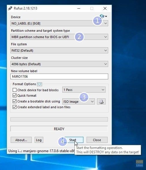 Rufus Settings in Windows