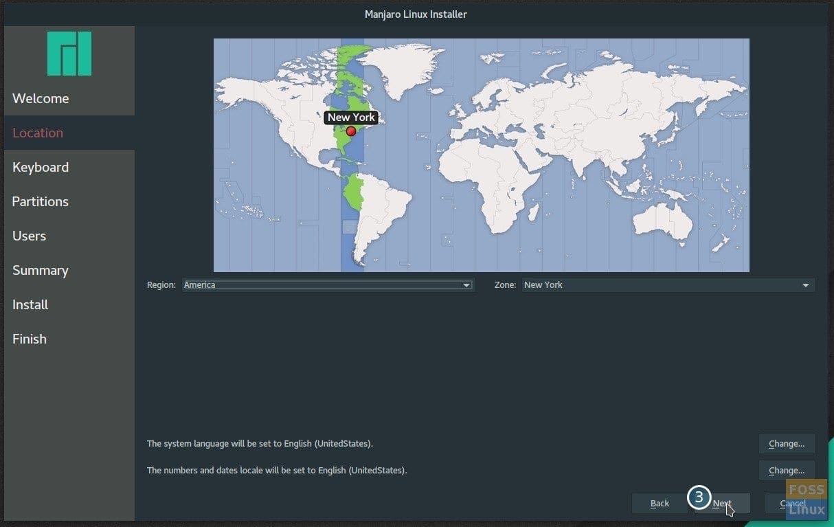 Set Region and click Next