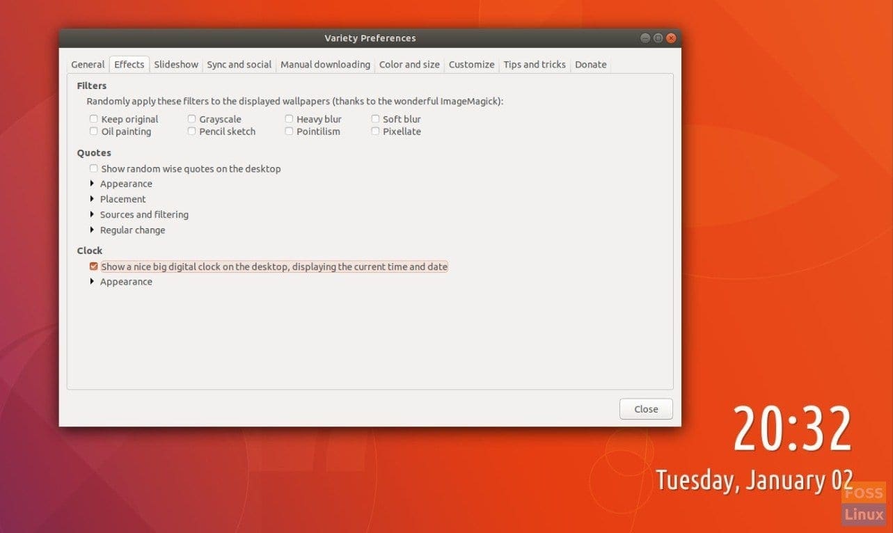 Display Clock on Desktop