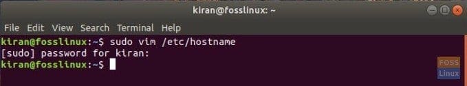 Change Host name in Ubuntu