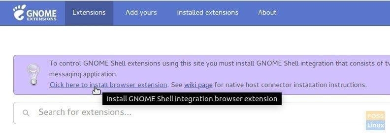 GNOME Shell Integration Browser Extension