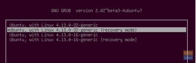 GRUB Advanced Options