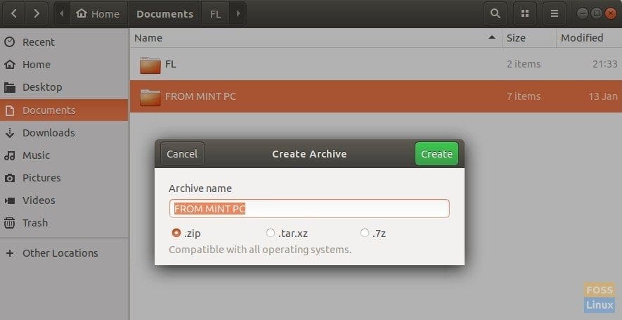 Compress Options in Ubuntu 17.10