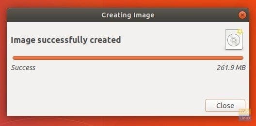 ISO Image File Created