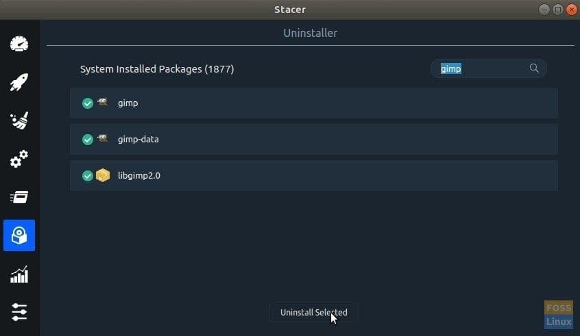 Stacer's Uninstaller