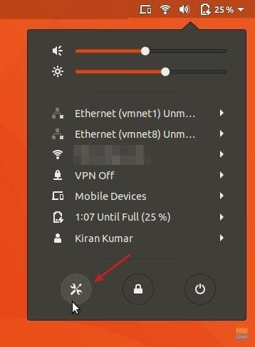 Go to Ubuntu Settings