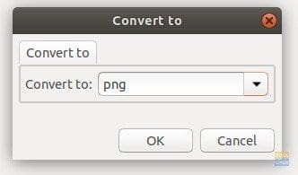 Convert Tool in Nautilus Image Tools