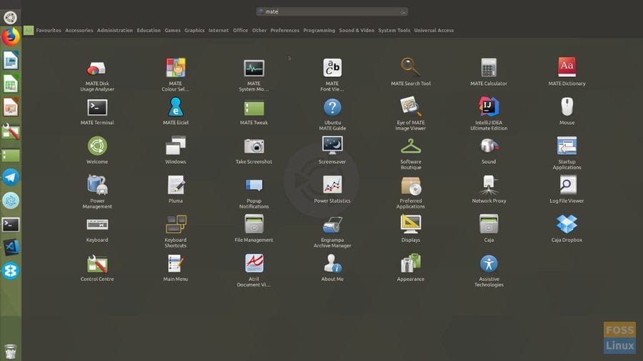 Ubuntu MATE 18.04's new Brisk Menu