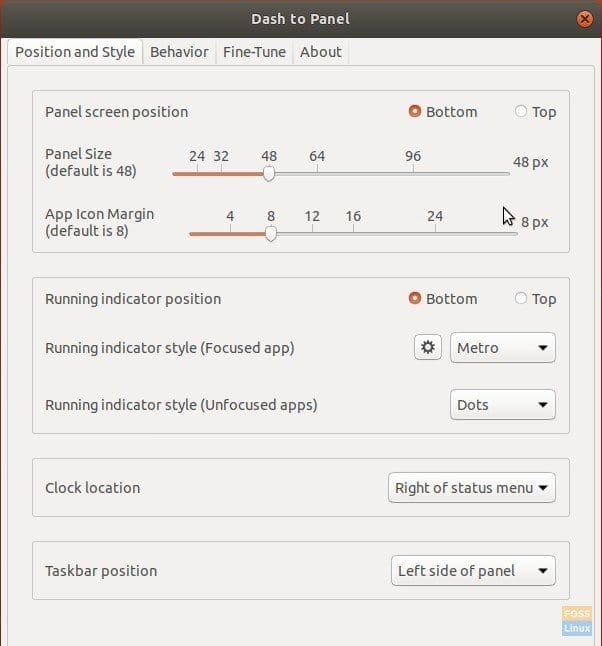 Dash-to-Panel Settings #1