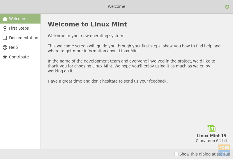 Mint Welcome Screen