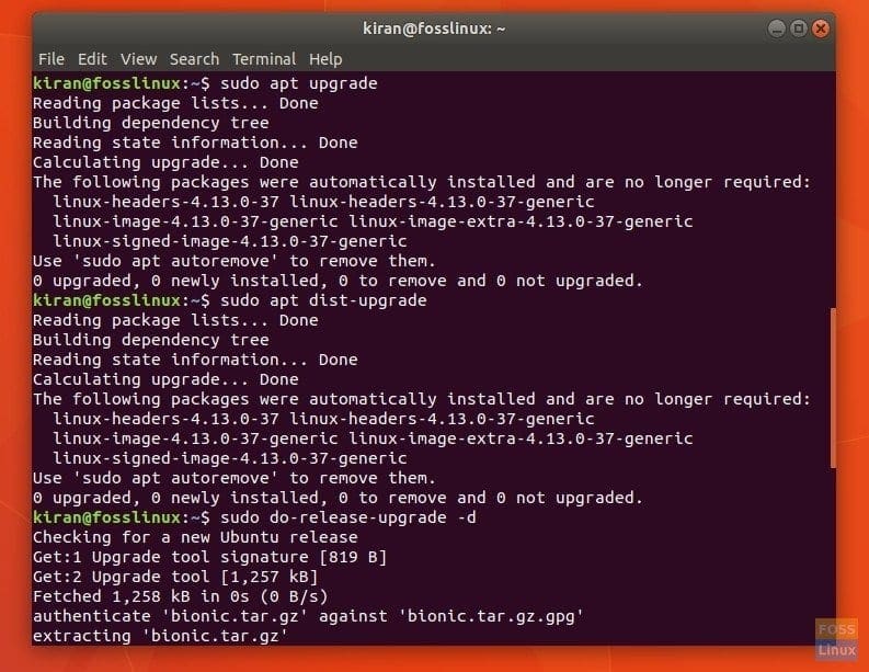 Force Ubuntu 18.04 Update