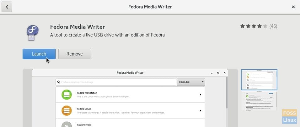 Launch Fedora Media Writer
