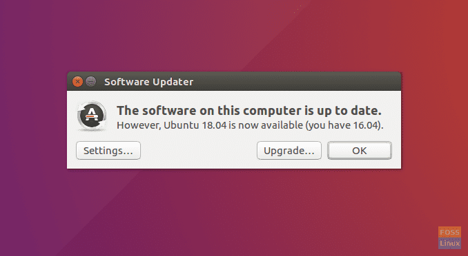 Ubuntu 18.04 Upgrade Notification