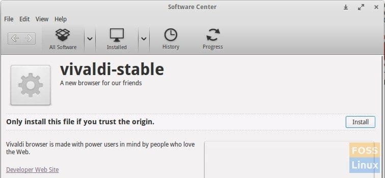 Install Vivaldi Web Browser