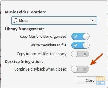Music Player Settings