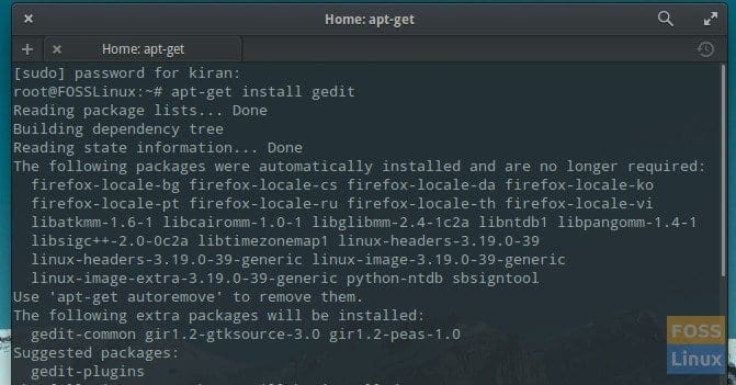 Install gedit