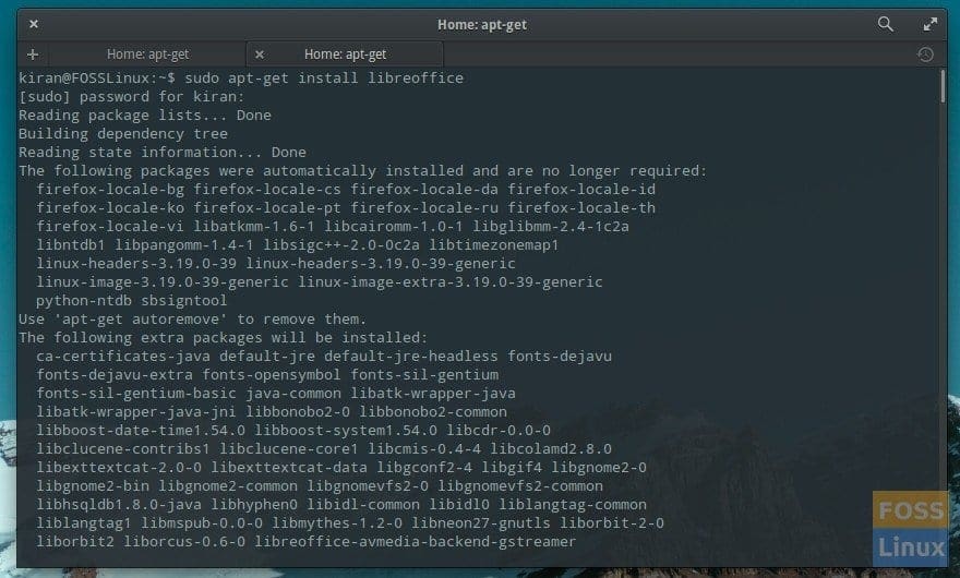 Install Libre Office Command Line