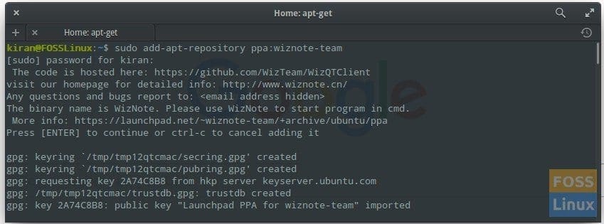 Wiznote Installation