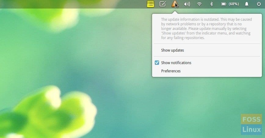 elementary OS update error elementary OS update error on wing panel