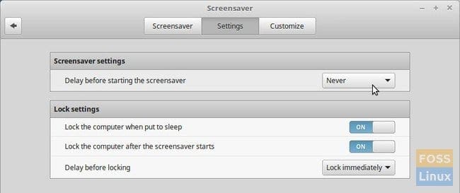 Disable Screensaver