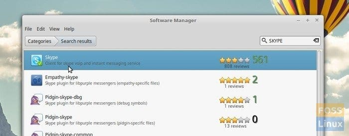 Skype in Software Manager