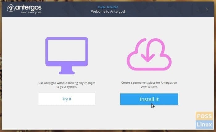 Antergos Installer Welcome Window