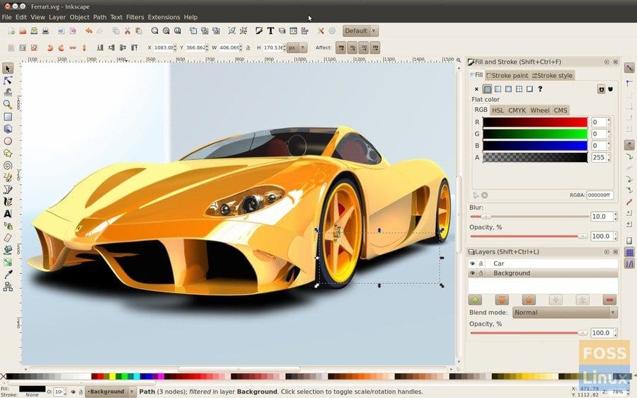 inkscape-0.48-ferrari Ferrari Rendered in InkScape