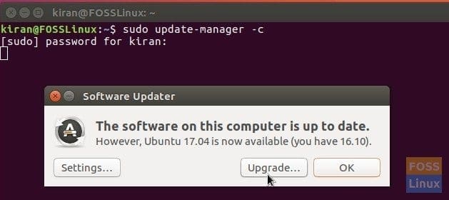 Upgrade Notification