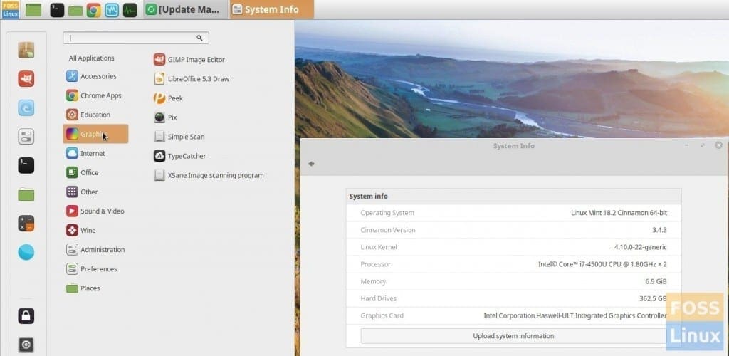 Linux Mint 18.2 Sonya Desktop