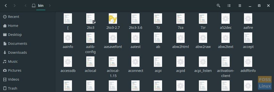 bin directory