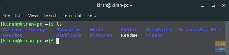 ls command in Terminal