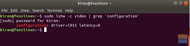 Finding which video driver is installed in Ubuntu