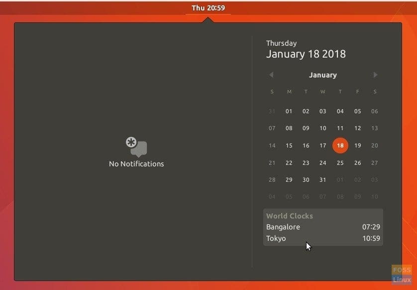 Showing Multiple Clocks in Ubuntu 17.10 Status Bar