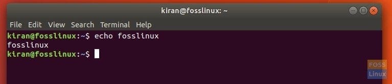 echo command usage in Ubuntu terminal