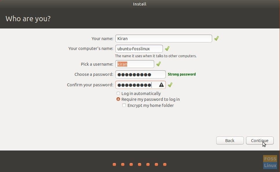 User Account Details