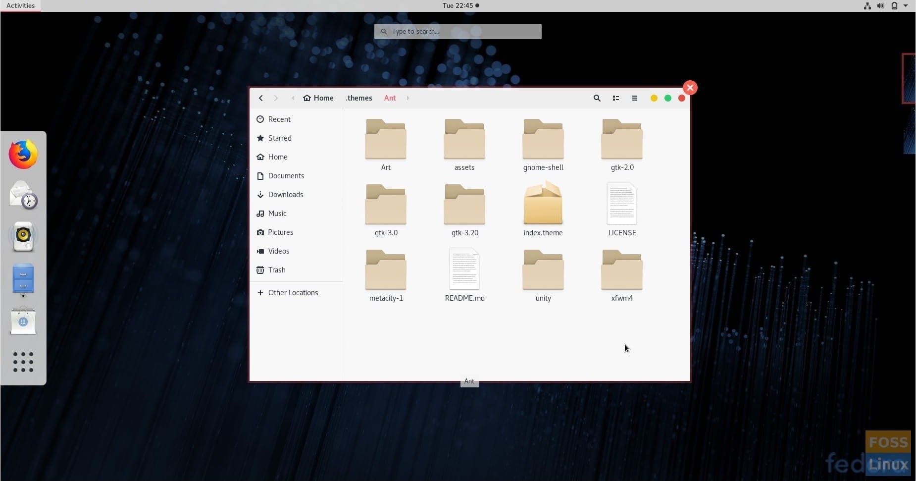 Ant Theme (MacOS inspired) on Fedora 28