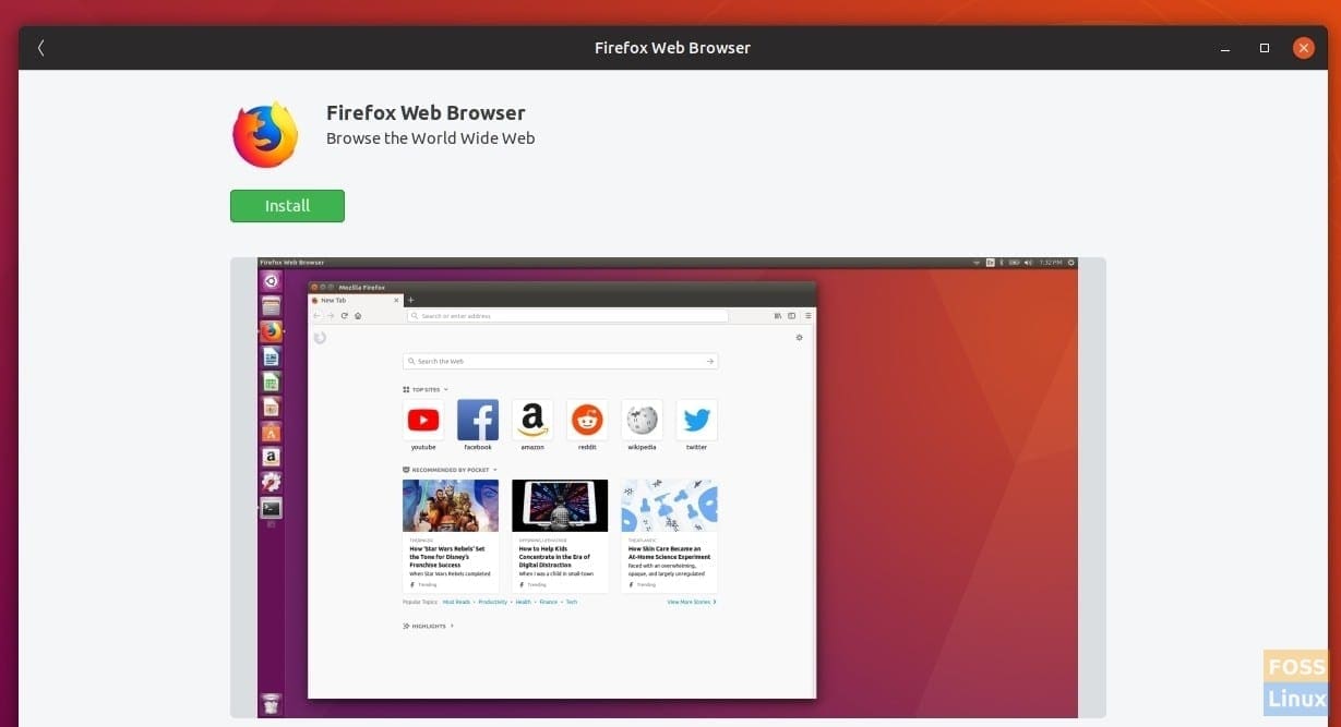 Firefox Installation from Software Center